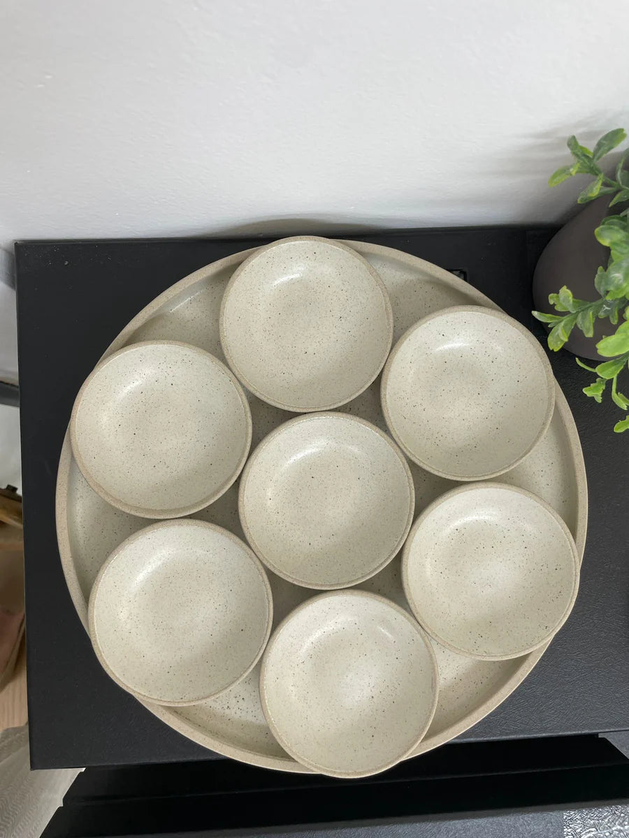 סט צלחות חג מקרמיקה סדרת Stone דגם Breath