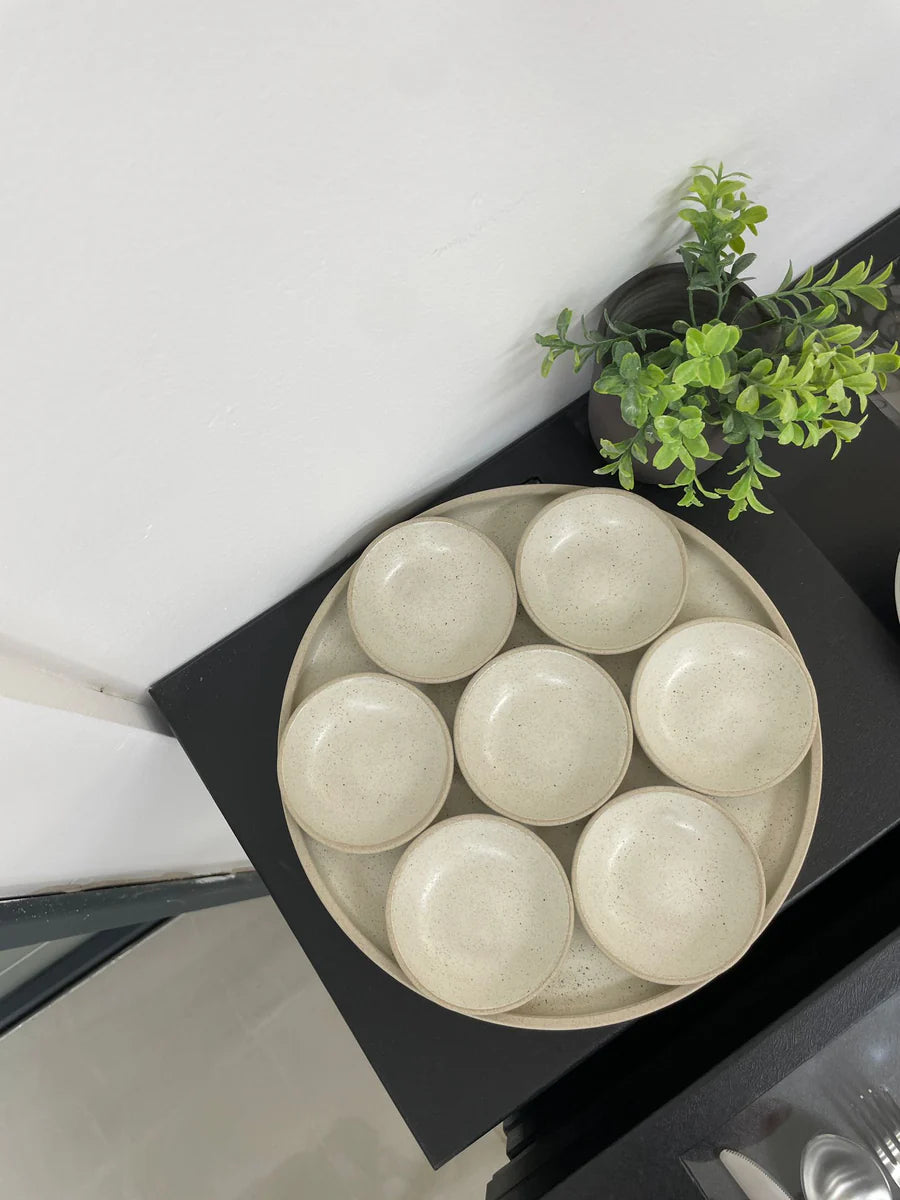 סט צלחות חג מקרמיקה סדרת Stone דגם Breath