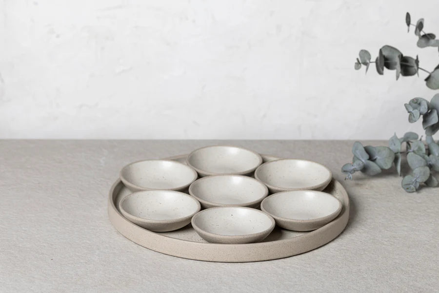 סט צלחות חג מקרמיקה סדרת Stone דגם Host